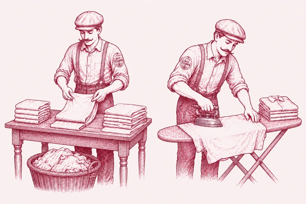 Séchage, pliage et repassage du linge de maison